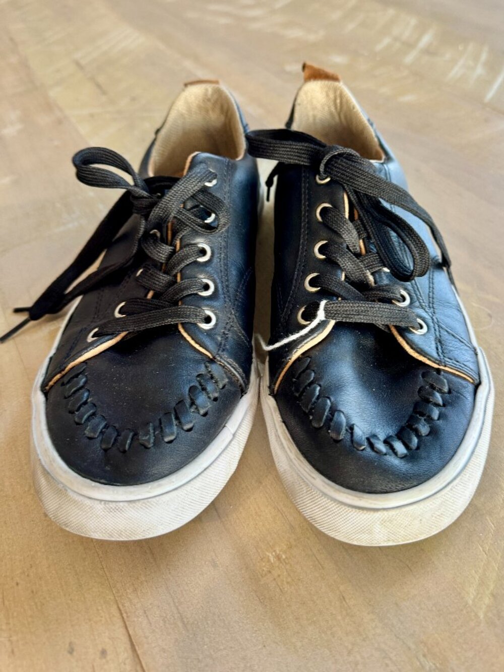 Reba by Justin "Susie" Black Leather Lace-Up Sneakers (Style Code: RML051)